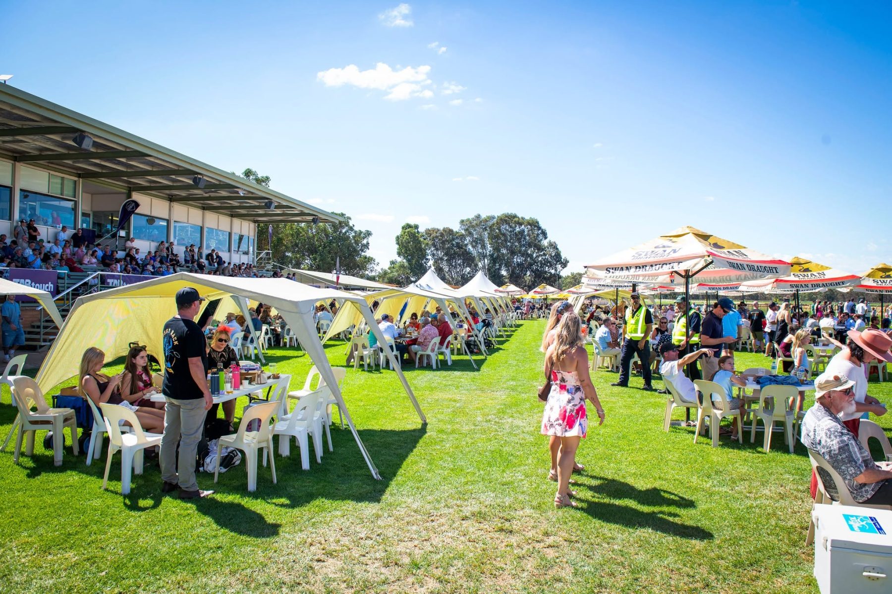 Gazebos on the lawn on Pinjarra Cup day