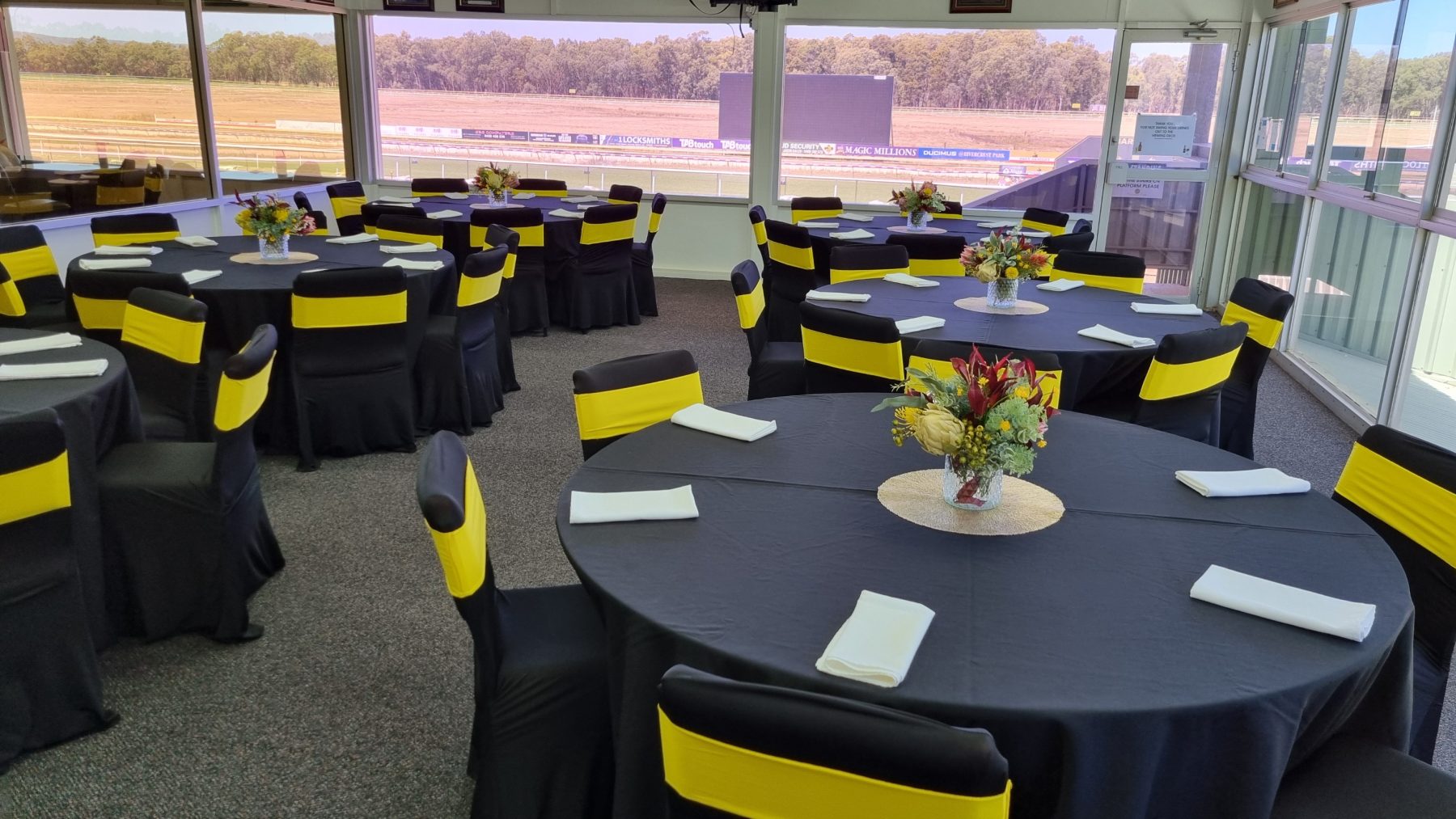 The Sponsors' Lounge set for a race day